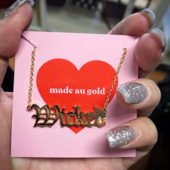 Dolls Kill Jewelry - NWT Wicked script cursive nameplate necklace